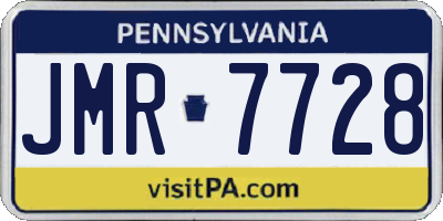 PA license plate JMR7728