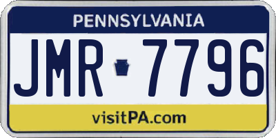 PA license plate JMR7796