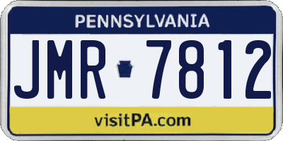 PA license plate JMR7812