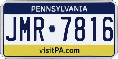 PA license plate JMR7816