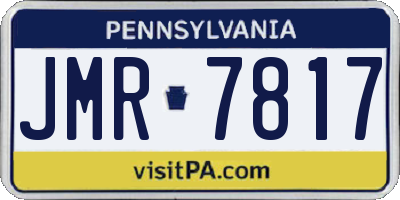 PA license plate JMR7817