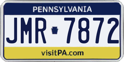 PA license plate JMR7872