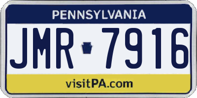 PA license plate JMR7916
