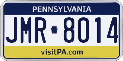 PA license plate JMR8014