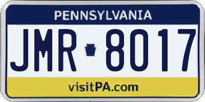 PA license plate JMR8017