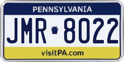 PA license plate JMR8022