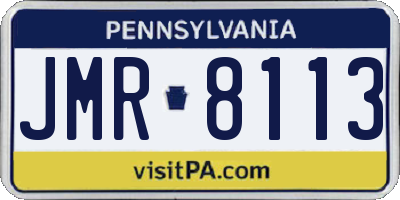 PA license plate JMR8113