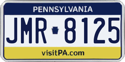 PA license plate JMR8125