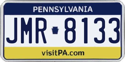 PA license plate JMR8133