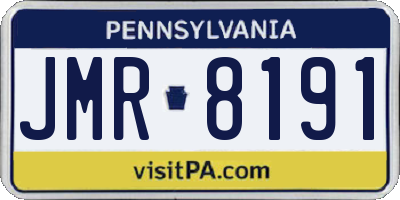 PA license plate JMR8191