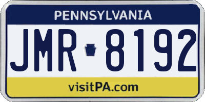 PA license plate JMR8192
