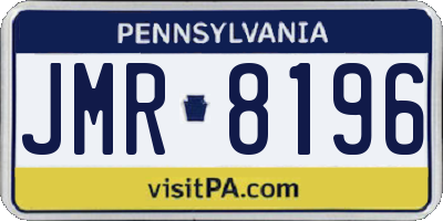 PA license plate JMR8196