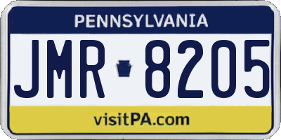 PA license plate JMR8205