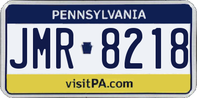 PA license plate JMR8218