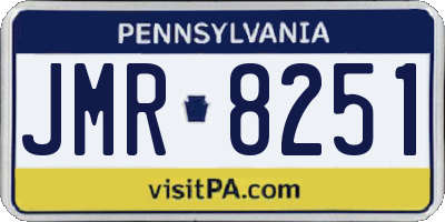 PA license plate JMR8251