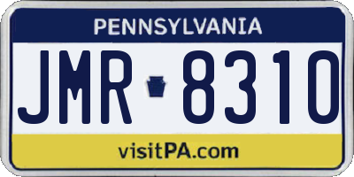 PA license plate JMR8310