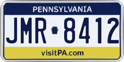 PA license plate JMR8412