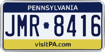 PA license plate JMR8416