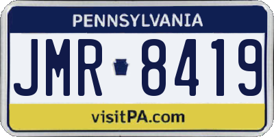 PA license plate JMR8419