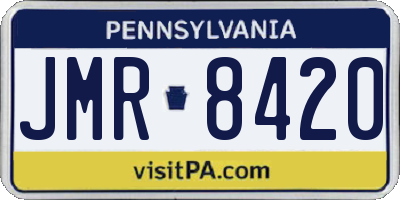 PA license plate JMR8420