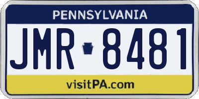 PA license plate JMR8481