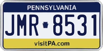 PA license plate JMR8531