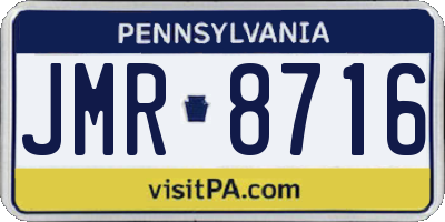 PA license plate JMR8716