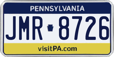 PA license plate JMR8726