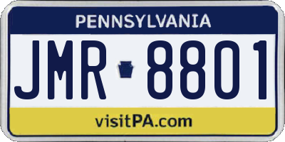 PA license plate JMR8801