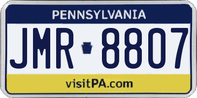 PA license plate JMR8807