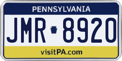 PA license plate JMR8920