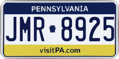 PA license plate JMR8925