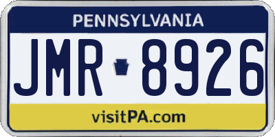 PA license plate JMR8926