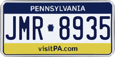PA license plate JMR8935