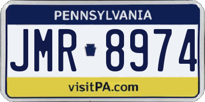 PA license plate JMR8974