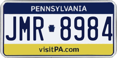 PA license plate JMR8984
