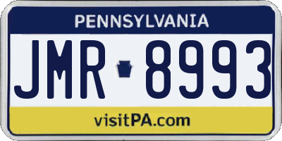 PA license plate JMR8993