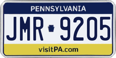 PA license plate JMR9205