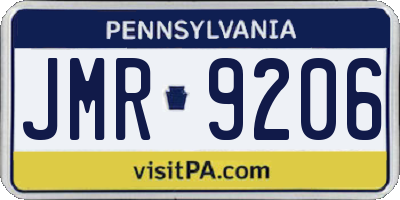 PA license plate JMR9206