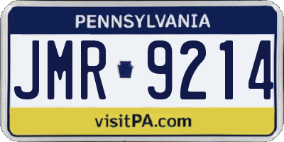 PA license plate JMR9214