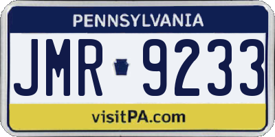 PA license plate JMR9233