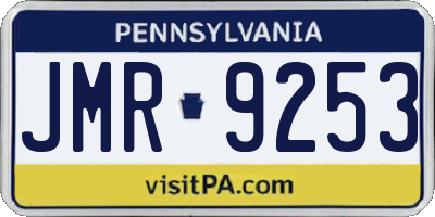 PA license plate JMR9253