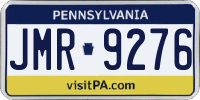 PA license plate JMR9276