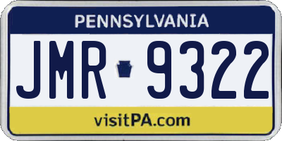 PA license plate JMR9322