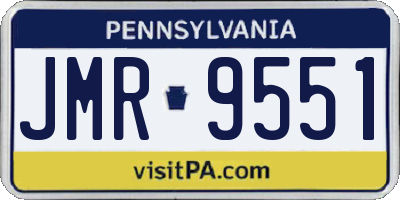 PA license plate JMR9551