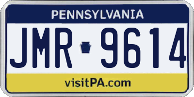 PA license plate JMR9614
