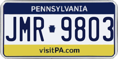 PA license plate JMR9803