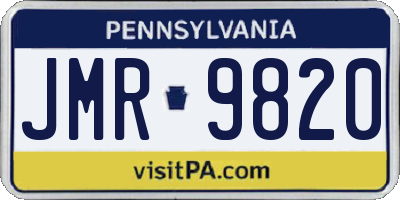 PA license plate JMR9820