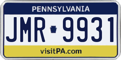 PA license plate JMR9931