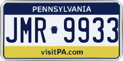 PA license plate JMR9933